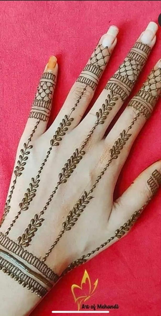 easy back hand mehndi design
