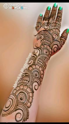 easy stylish full hand mehndi design