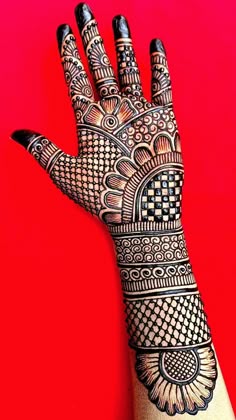 easy stylish full hand mehndi design
