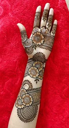 easy stylish full hand mehndi design