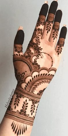 easy stylish full hand mehndi design