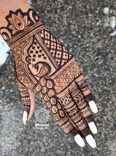 easy stylish full hand mehndi design