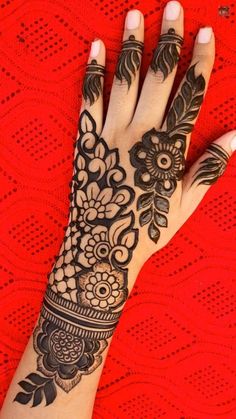 easy stylish full hand mehndi design