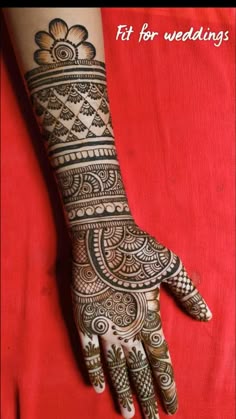 easy stylish full hand mehndi design