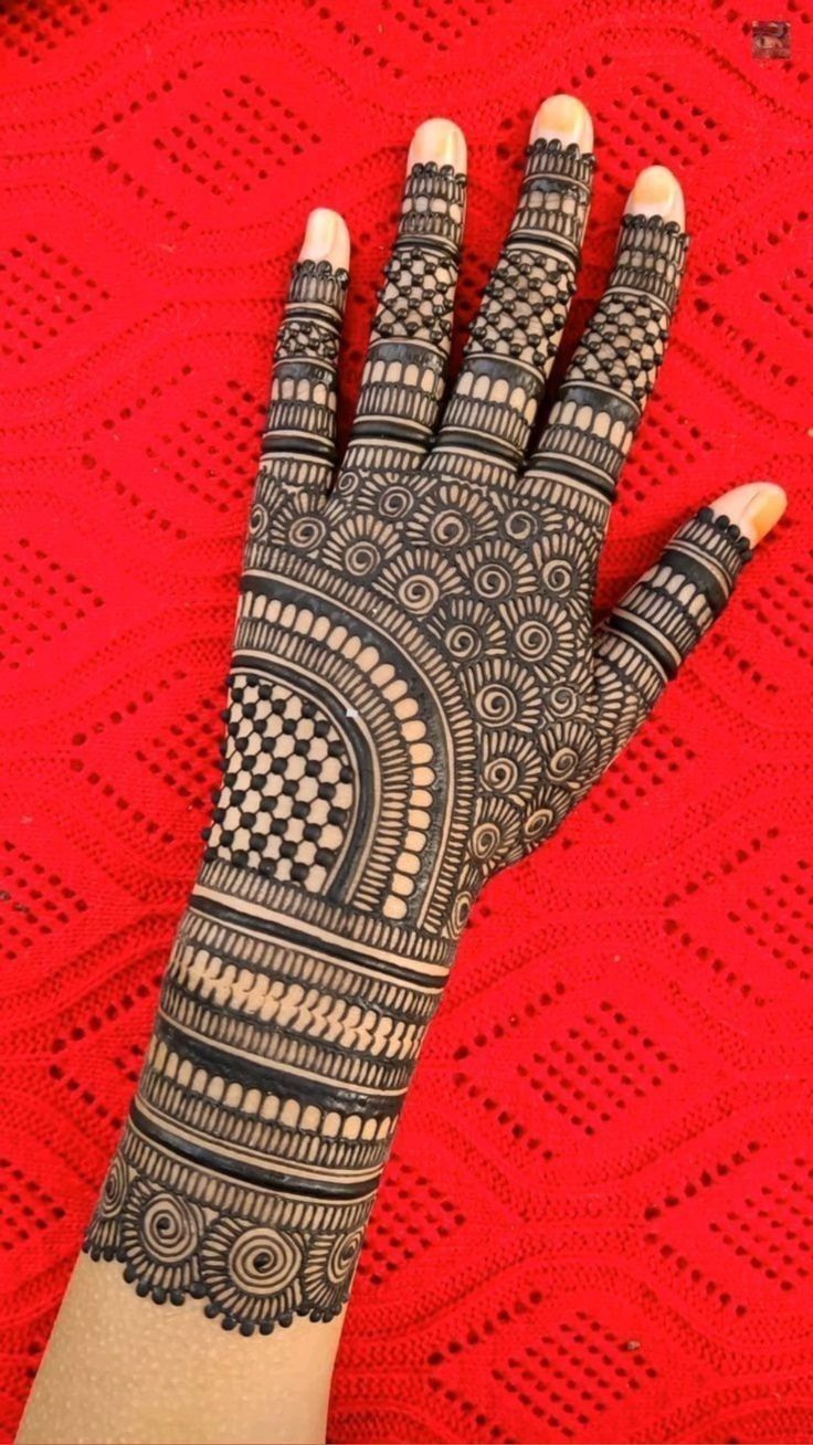 easy stylish full hand mehndi design