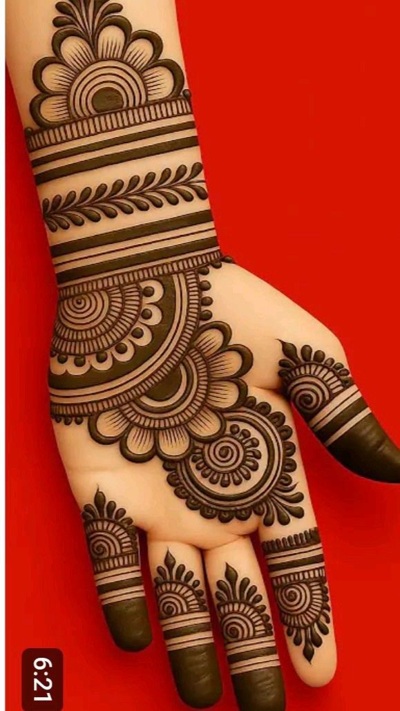 easy stylish full hand mehndi design