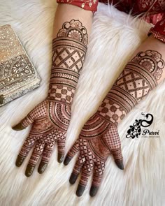 easy stylish full hand mehndi design