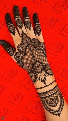 easy stylish full hand mehndi design