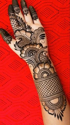 easy stylish full hand mehndi design