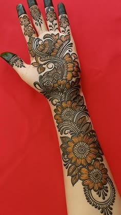 easy stylish full hand mehndi design