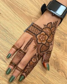 easy stylish full hand mehndi design