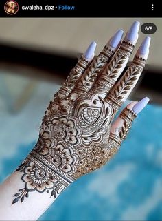 easy stylish full hand mehndi design
