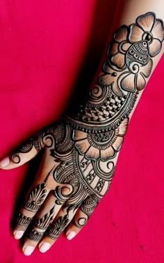 easy stylish full hand mehndi design