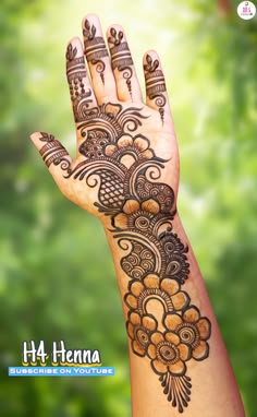 easy stylish full hand mehndi design