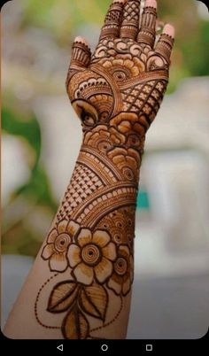 easy stylish full hand mehndi design