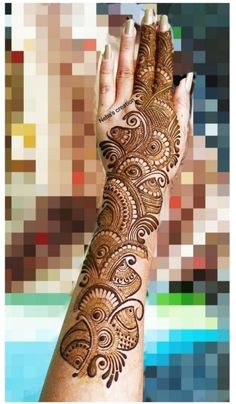 easy stylish full hand mehndi design