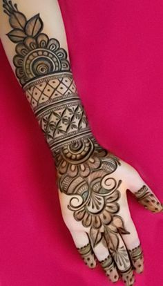 easy stylish full hand mehndi design