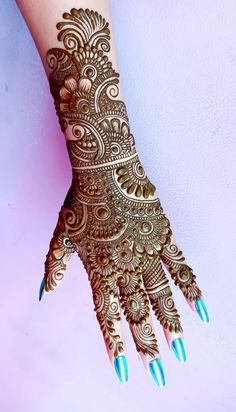 easy stylish full hand mehndi design