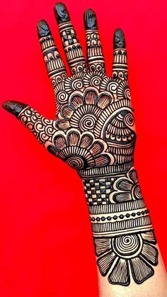 easy stylish full hand mehndi design