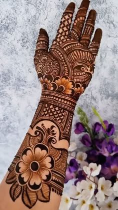 easy stylish full hand mehndi design