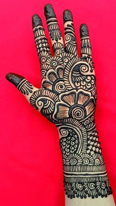 easy stylish full hand mehndi design