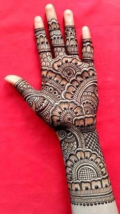 easy stylish full hand mehndi design