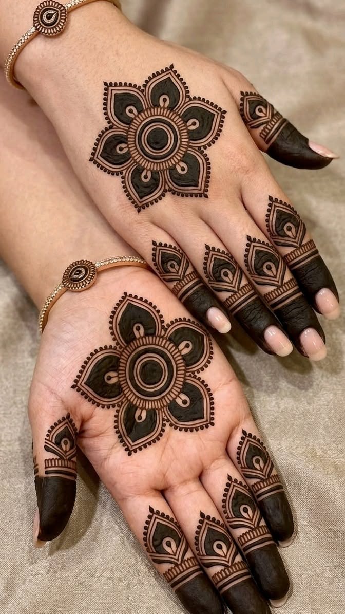 easy simple finger mehndi design