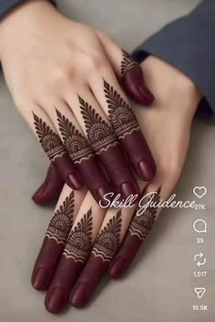 easy simple finger mehndi design