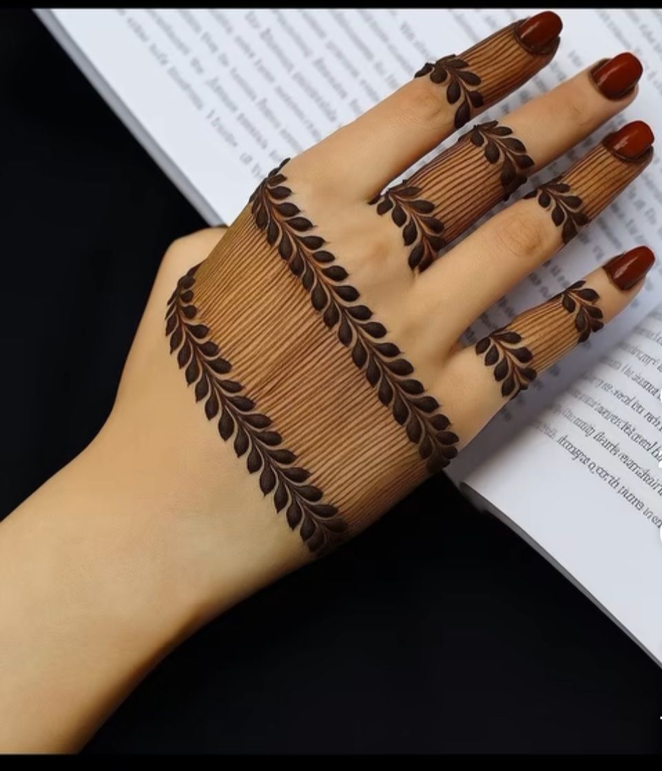 easy simple finger mehndi design