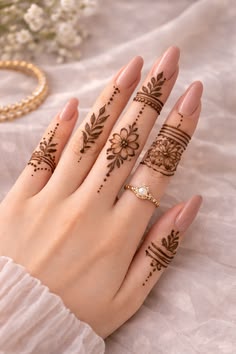easy simple finger mehndi design