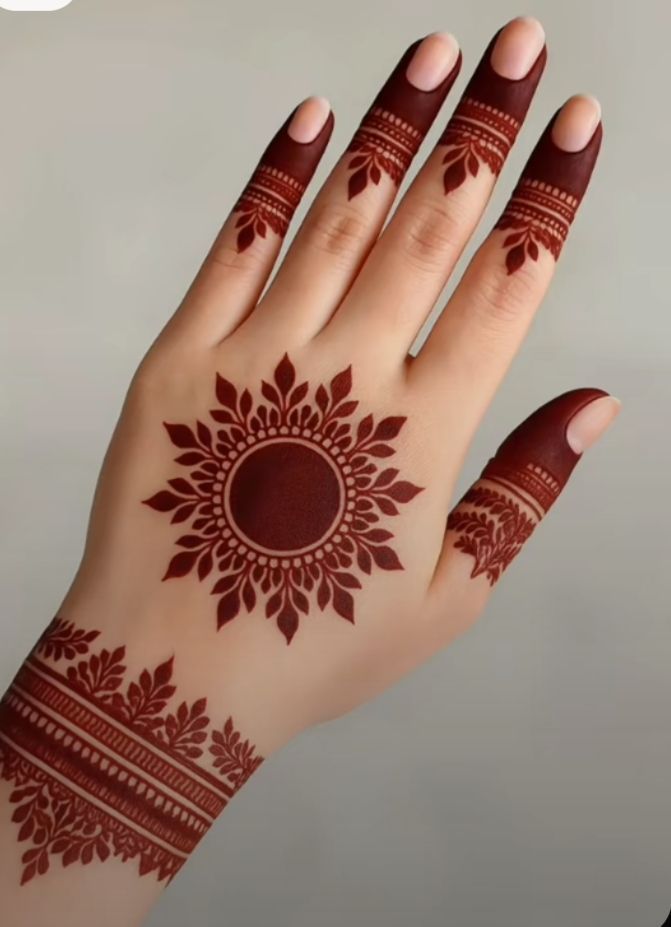 front hand simple mehndi design