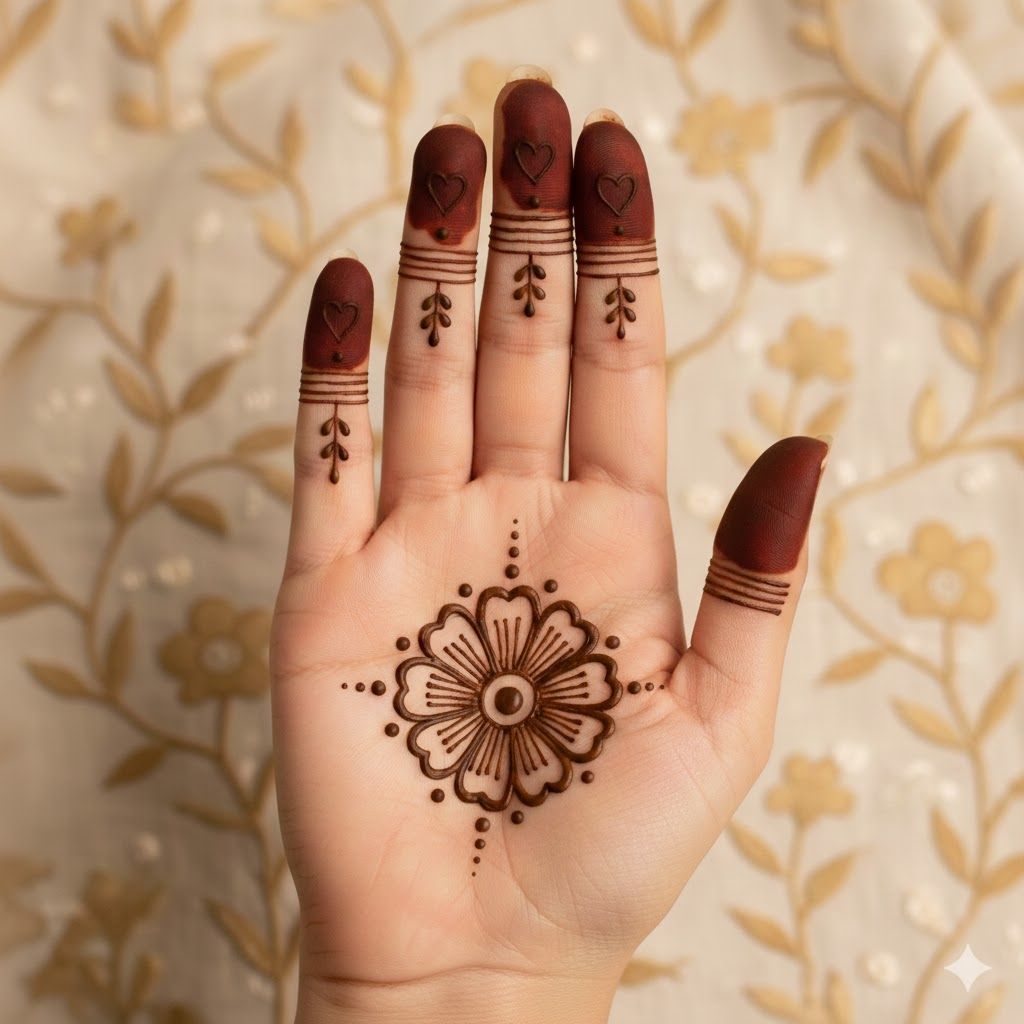 front hand simple mehndi design