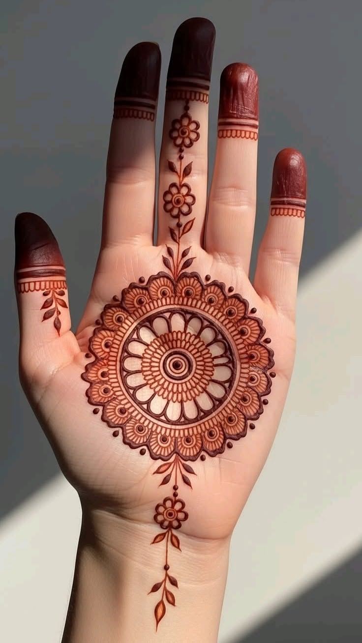 front hand simple mehndi design