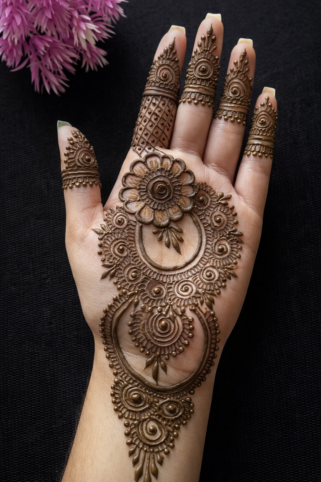 front hand simple mehndi design