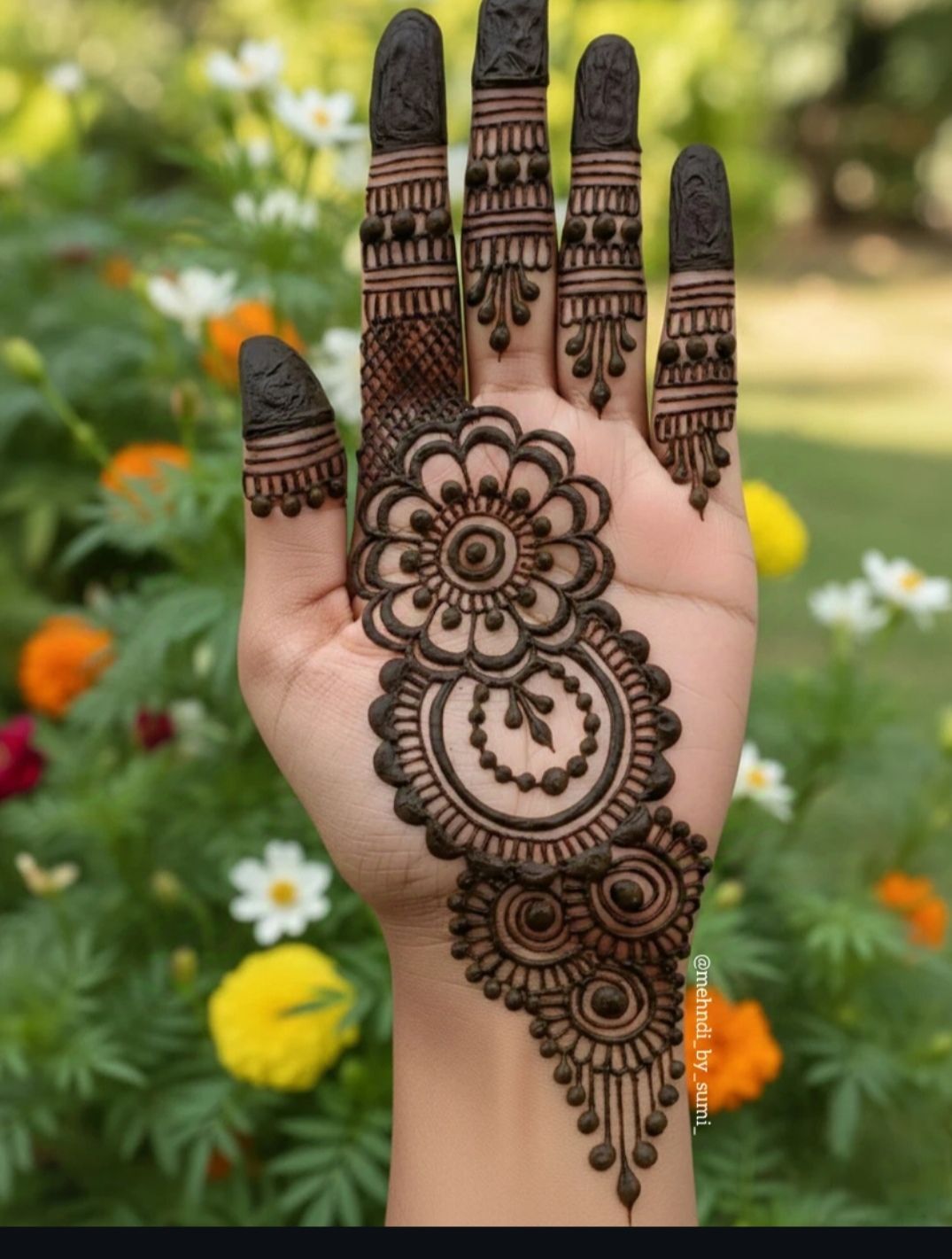 front hand simple mehndi design