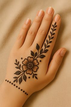 front hand simple mehndi design aesthetic easy and beautiful