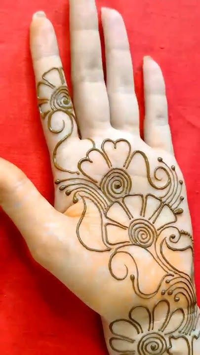 front hand simple mehndi design aesthetic easy and beautiful
