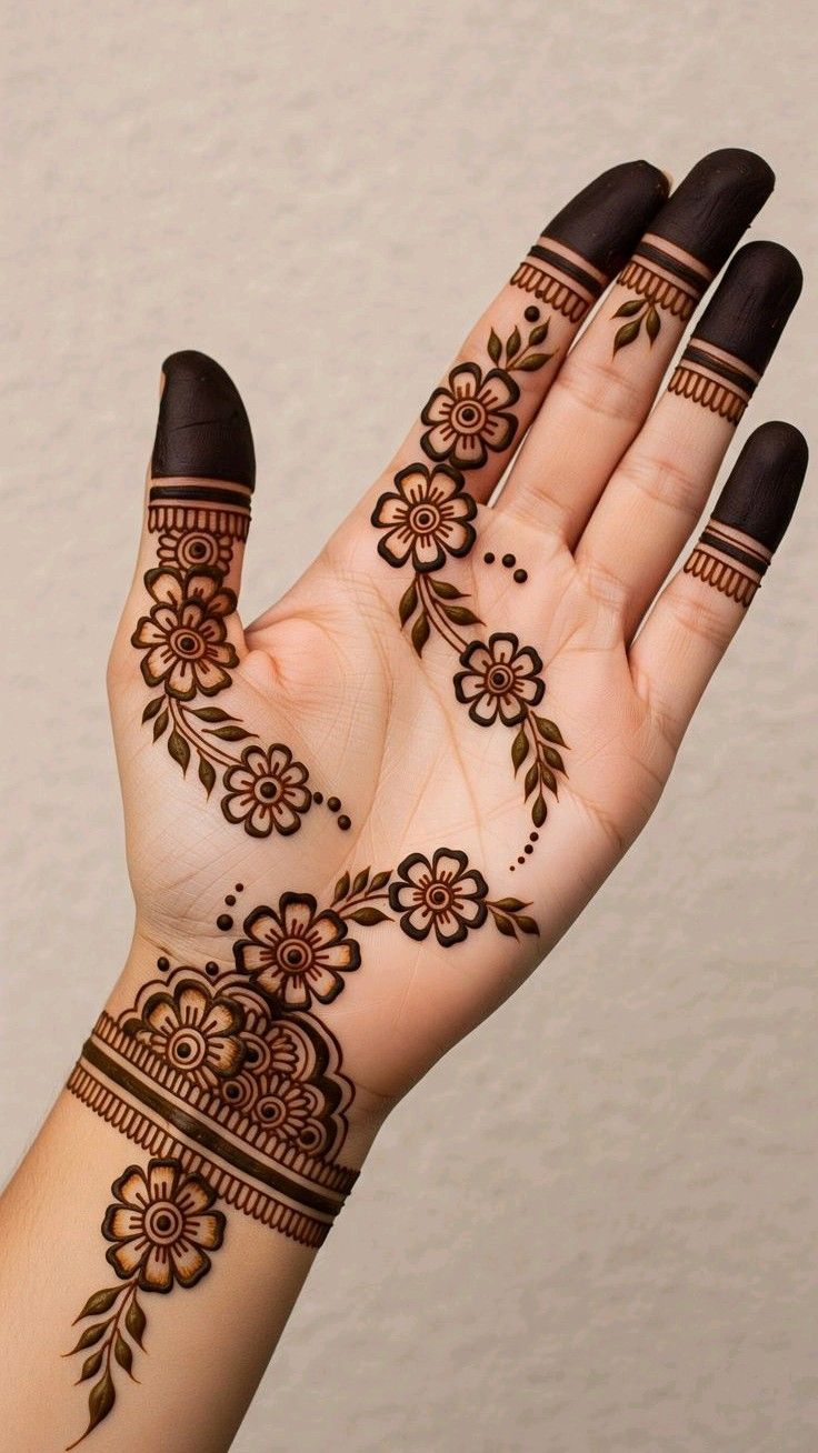 mehendi design simple front hand