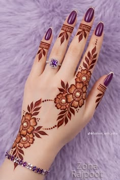basic easy front hand simple mehndi design