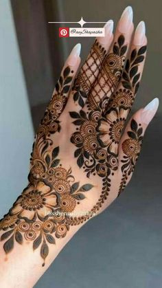 basic easy front hand simple mehndi design
