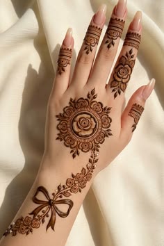 basic easy front hand simple mehndi design
