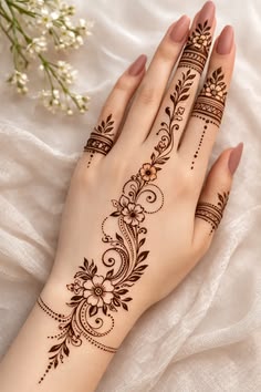 back hand mehndi design girl