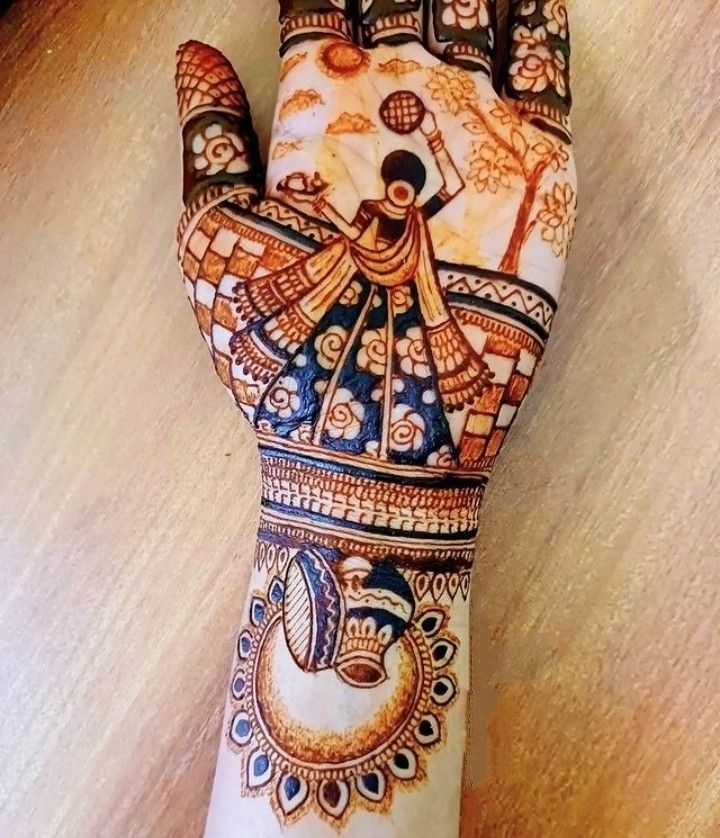 easy mehndi design for karva chauth