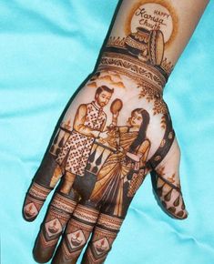 easy mehndi design for karva chauth