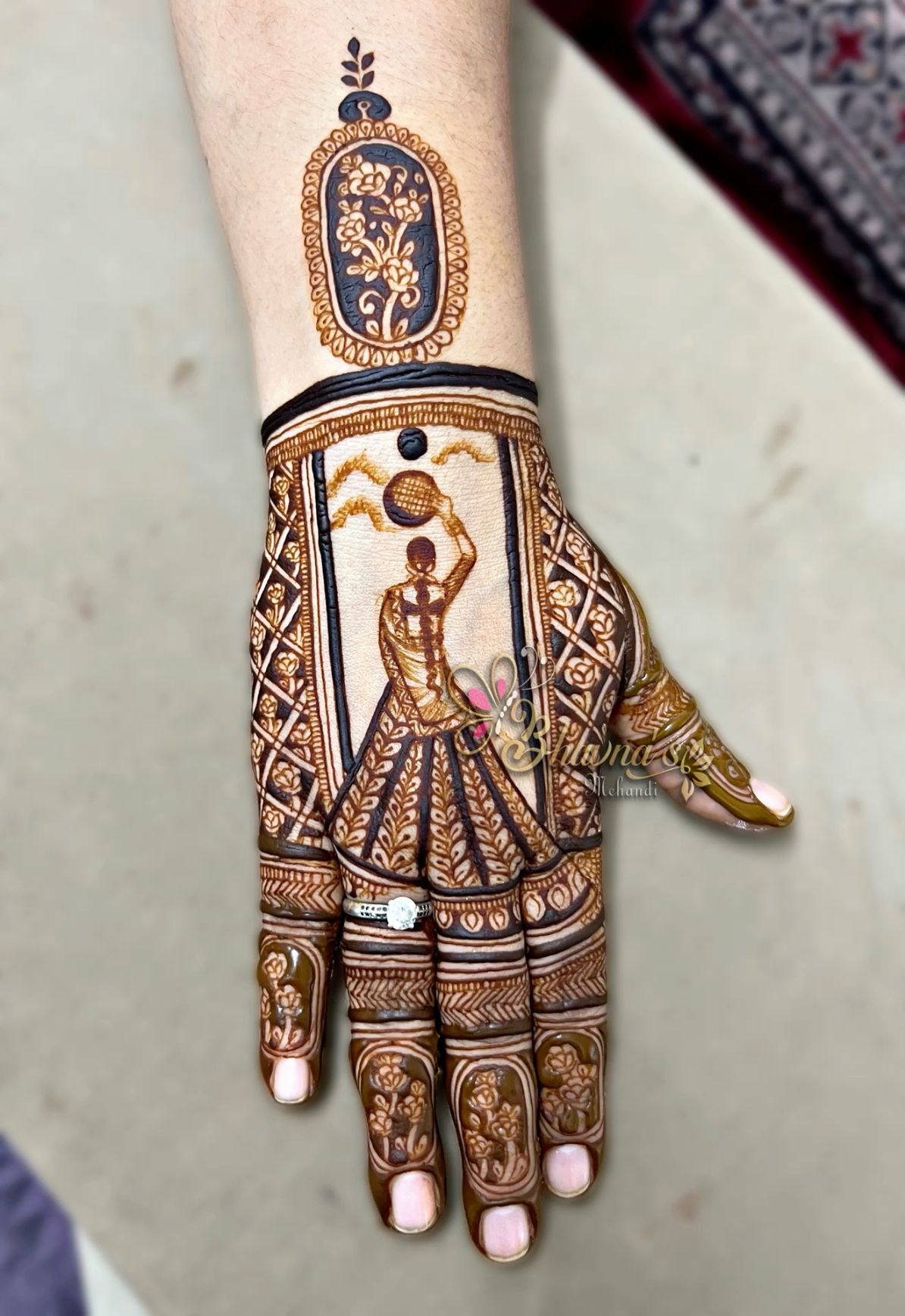 easy mehndi design for karva chauth