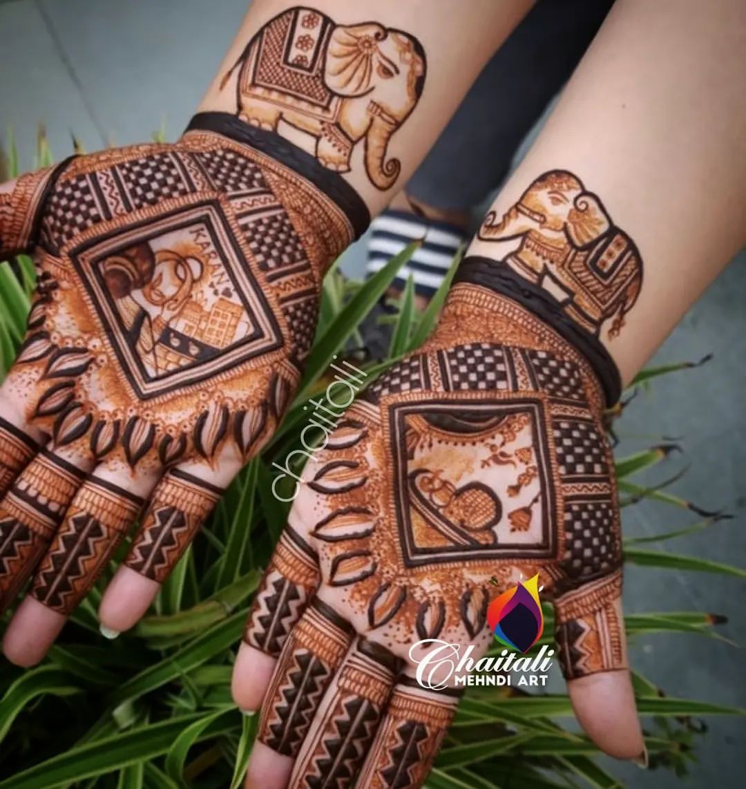 easy mehndi design for karva chauth