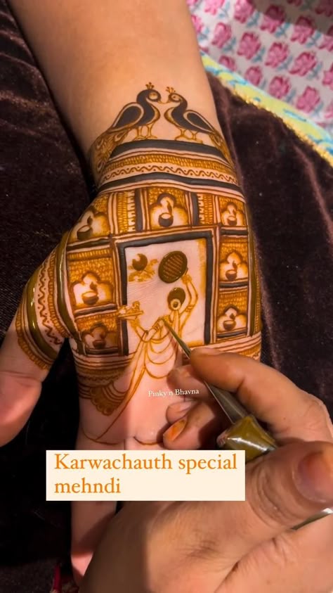 easy mehndi design for karva chauth