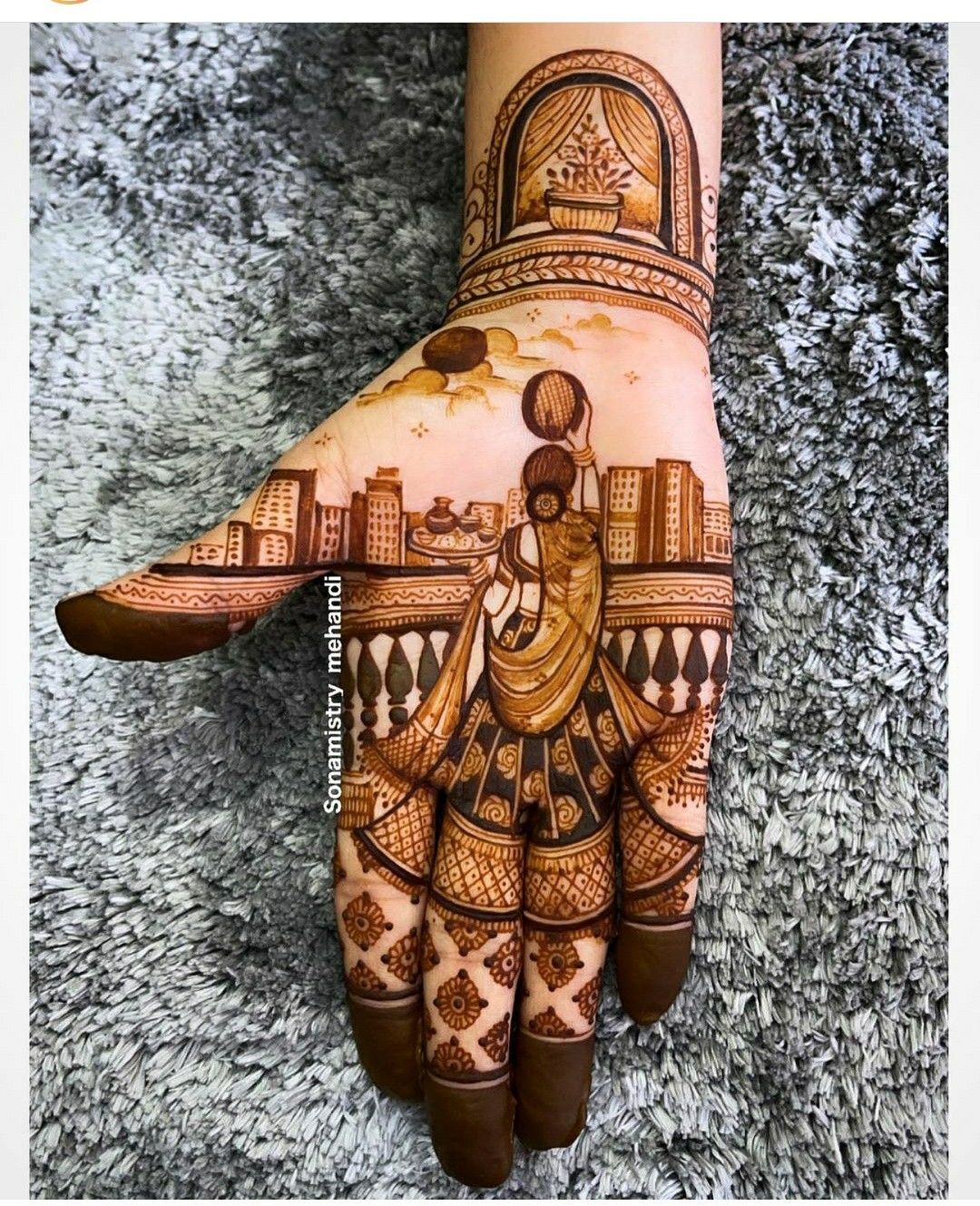 easy mehndi design for karva chauth