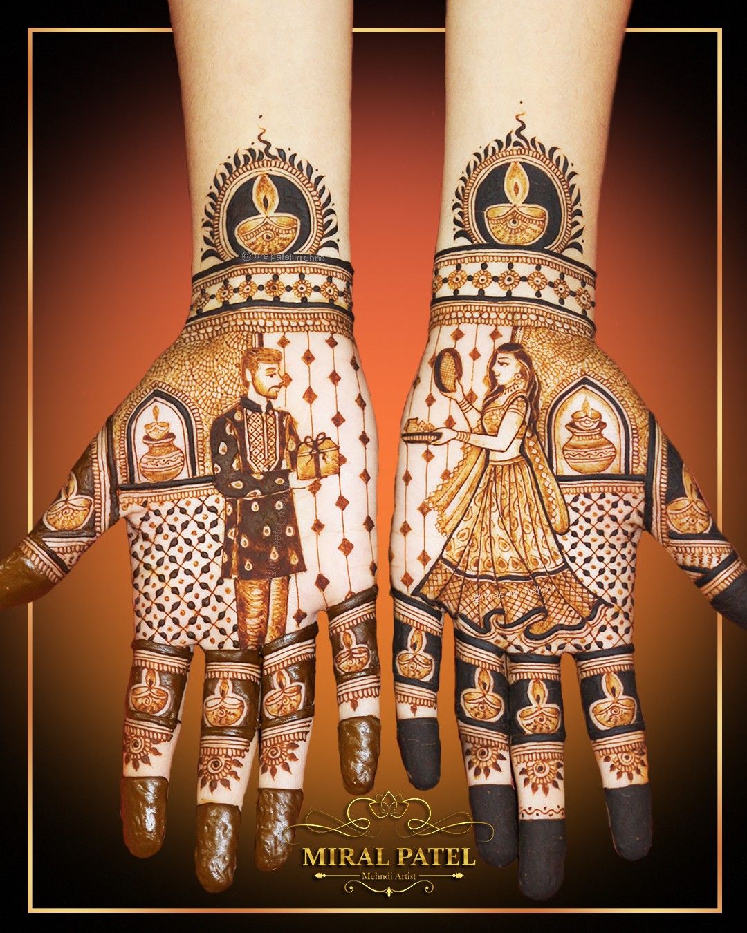easy mehndi design for karva chauth