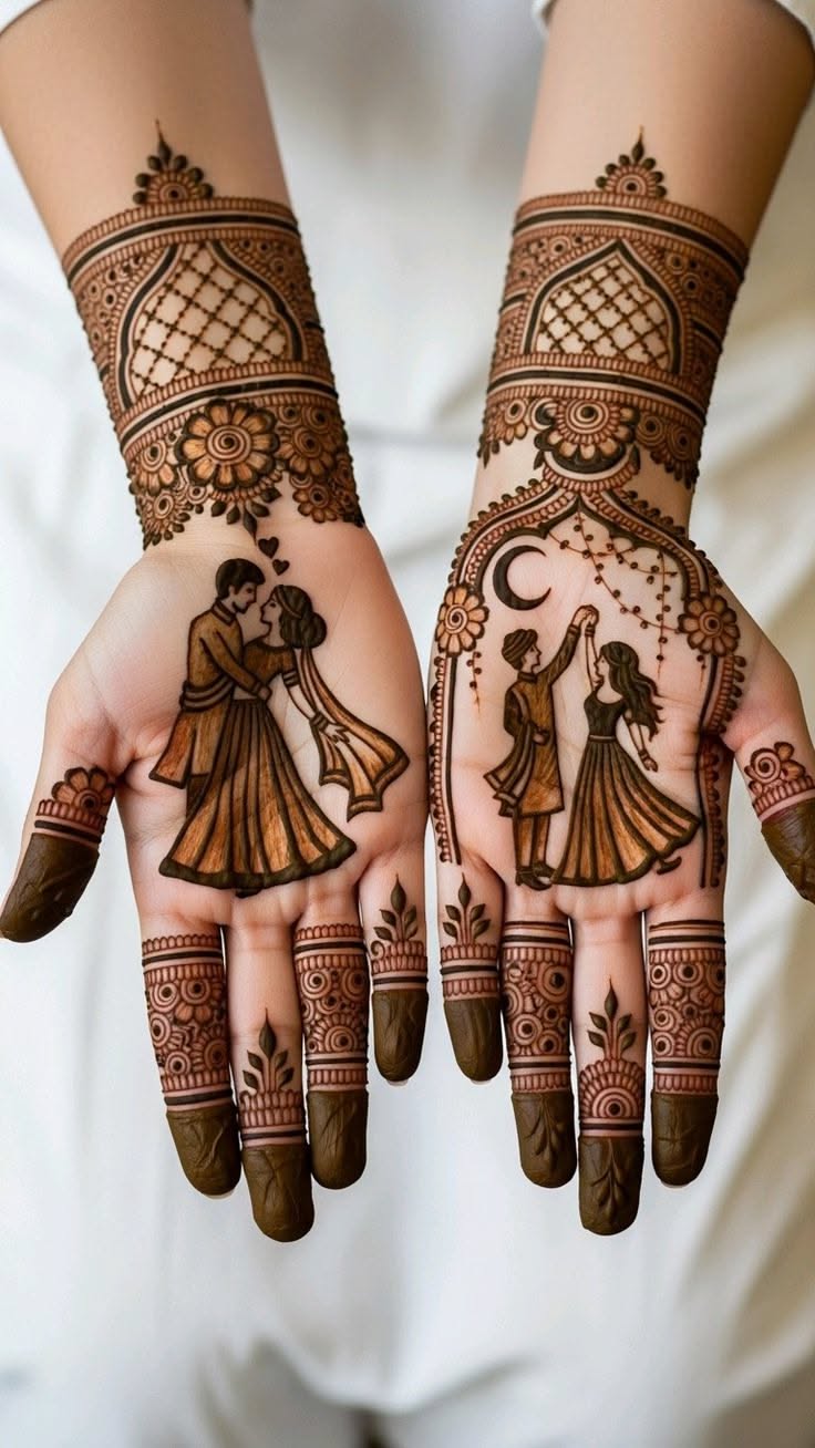 easy mehndi design for karva chauth